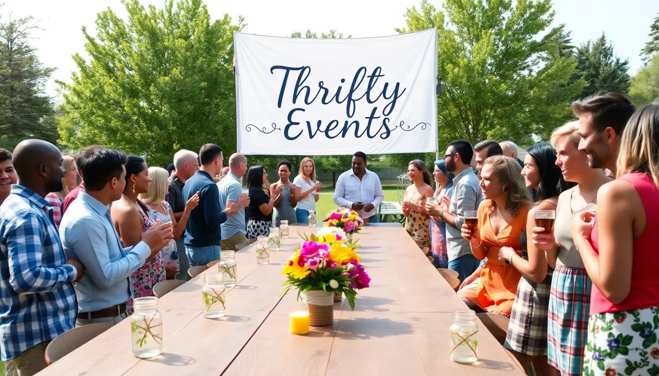 Community gathering showcasing stylish, budget-friendly event decorations.